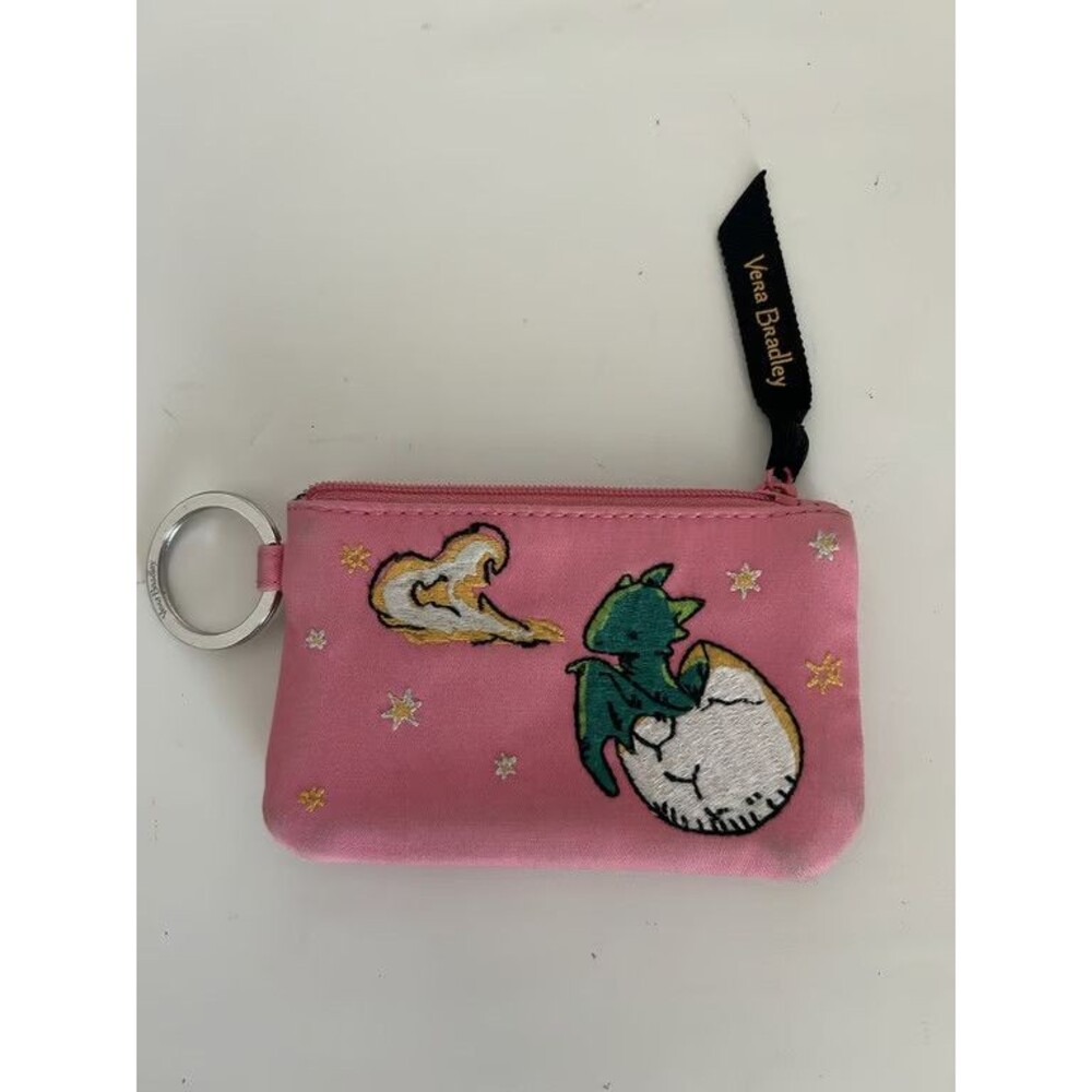 Vera Bradley Harry Potter Zip ID Case Forbidden Forest Pink Dragon Wallet